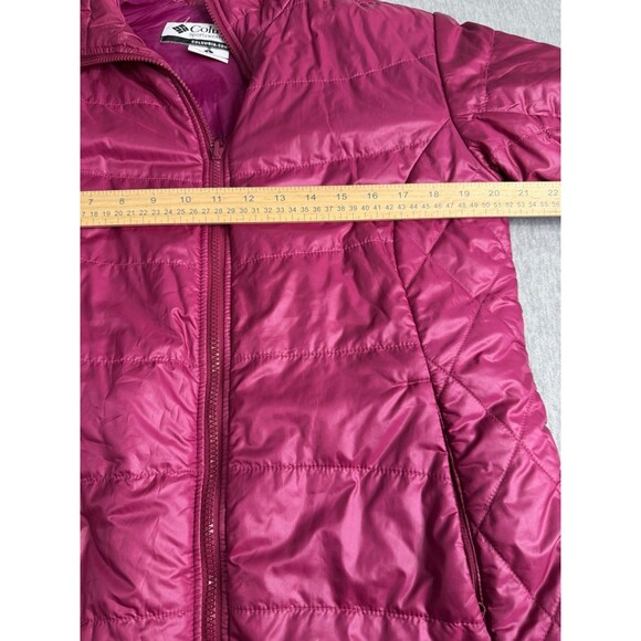(Q) Columbia Jacket Womens Medium Plum Full Zip Puffer Coat Interchange Size L - Picture 4 of 6